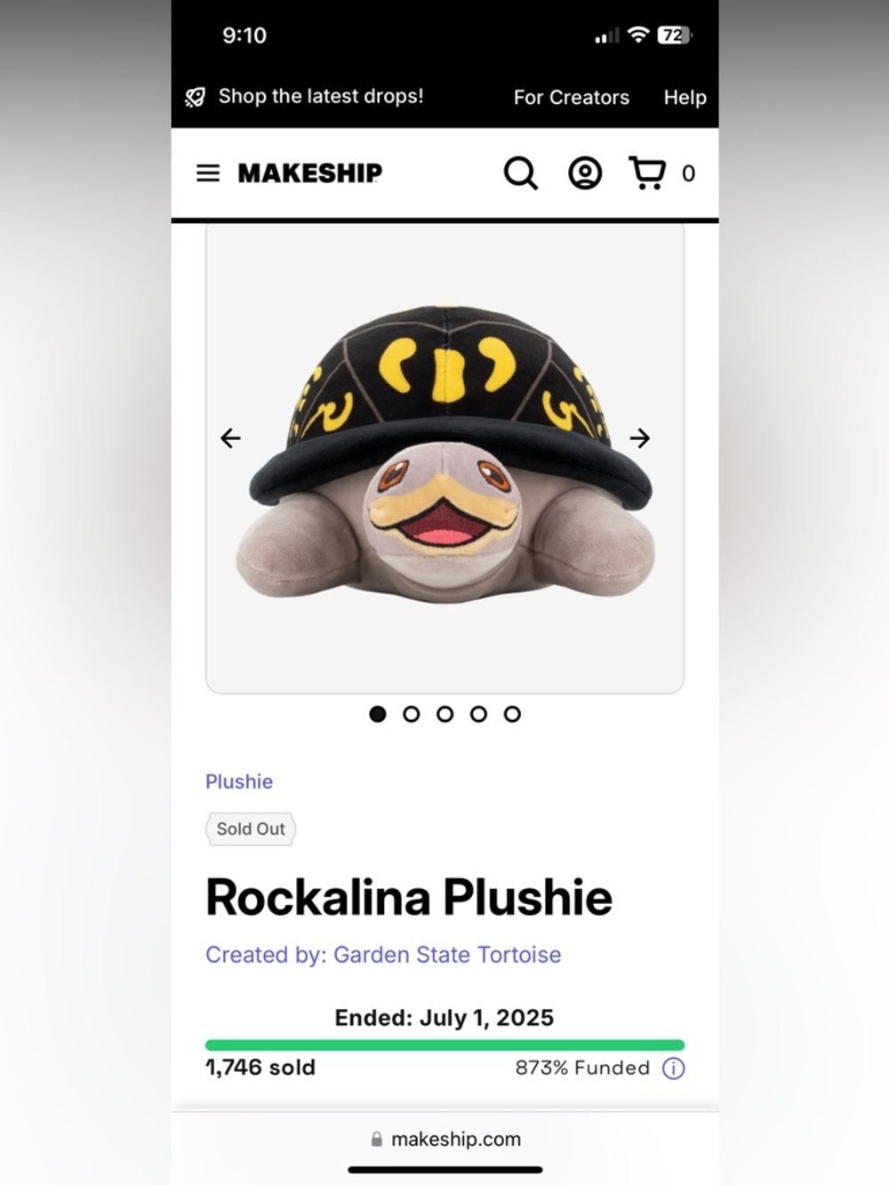 Rockalina Plushie - Black & Gray